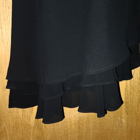 Bob Mackie Vintage Asymmetrical Tiered Black Dress Size 14 - Picture 2 of 4